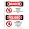 Signmission OSHA, Buried Cable Call Before Digging Bilingual, 10in X 7in Rigid Plastic, 7" W, 10" L, Spanish OS-DS-P-710-VS-1803 - alternate 1